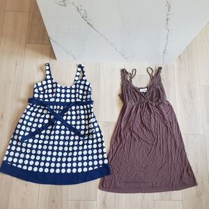 Motherhood Blue and Brown Midi Dresses